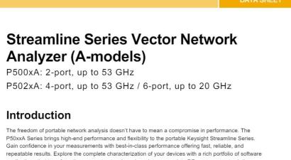 Streamline Series Vector Network  Analyzer (A-models)