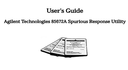 Keysight Technologies 85672A Specs and Manuals
