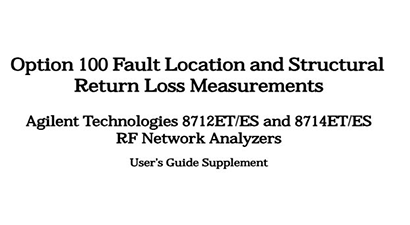 Keysight Technologies 8714ET Specs and Manuals