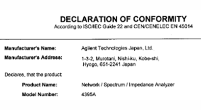 Keysight Technologies 4395A Specs and Manuals