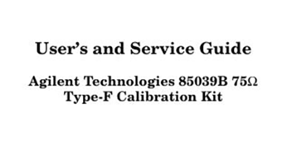 Keysight Technologies 85039B Specs and Manuals