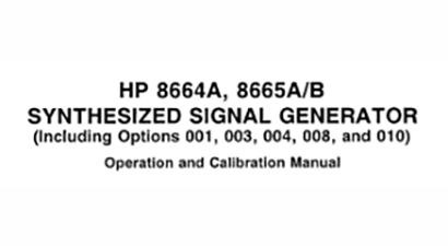 Keysight Technologies 8665A Specs and Manuals