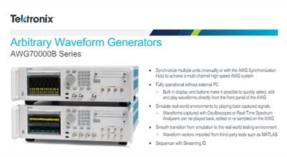 Tektronix AWG70002B Specs and Manuals