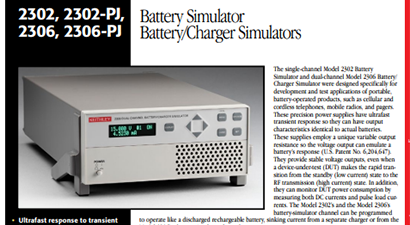 Keithley 2306 Spec Sheet