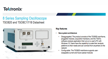 Tektronix TCR801 Spec Sheet