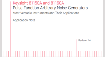 Keysight 81150A and 81160A Pulse Function Arbitrary Noise Generators