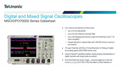 Tektronix MSO73304DX Spec Sheet