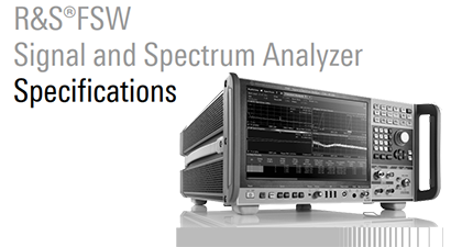 R&S®FSW Signal and Spectrum Analyzer Specifications