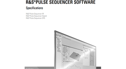 R&S®PULSE SEQUENCER SOFTWARE