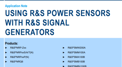 Using R&S Power Sensors with R&S Signal Generators
