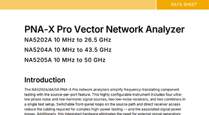 PNA-X Pro Vector Network Analyzer Data Sheet