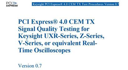 Keysight Technologies PCIe G4 TX Procedure